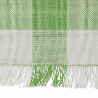 Design Imports Bright Green Heavyweight Check Fringed Table Runners