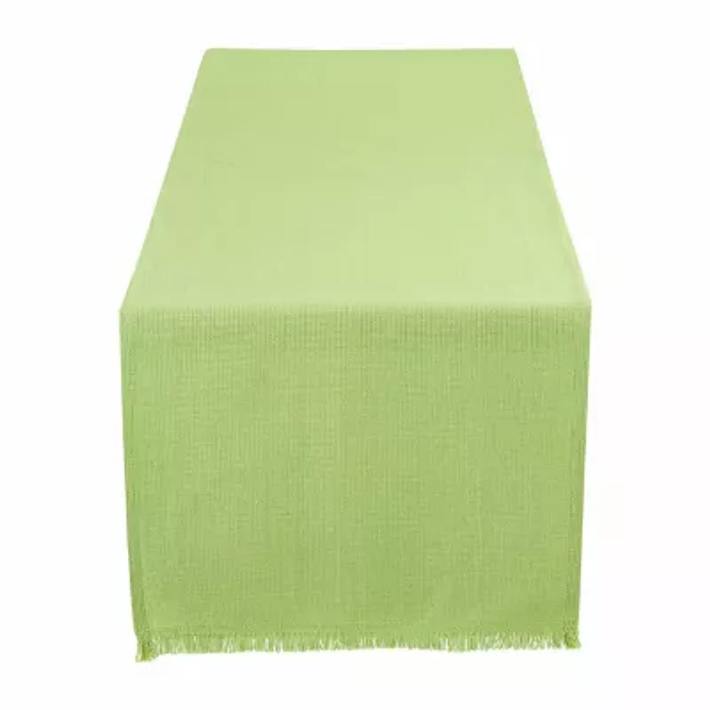 Design Imports Bright Green Solid Heavyweight Fringed Table Runners