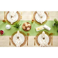 Design Imports Bright Green Solid Heavyweight Fringed Table Runners