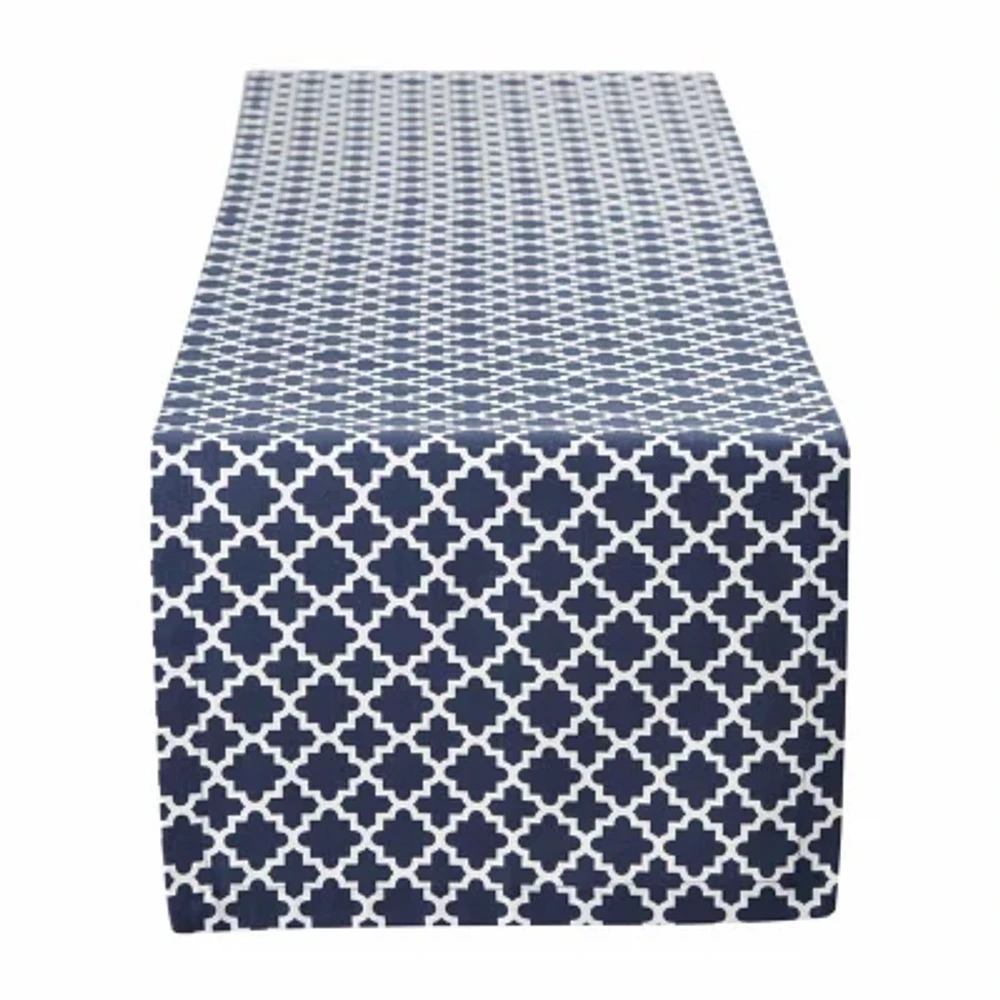 Design Imports Nautical Blue Lattice Table Runners