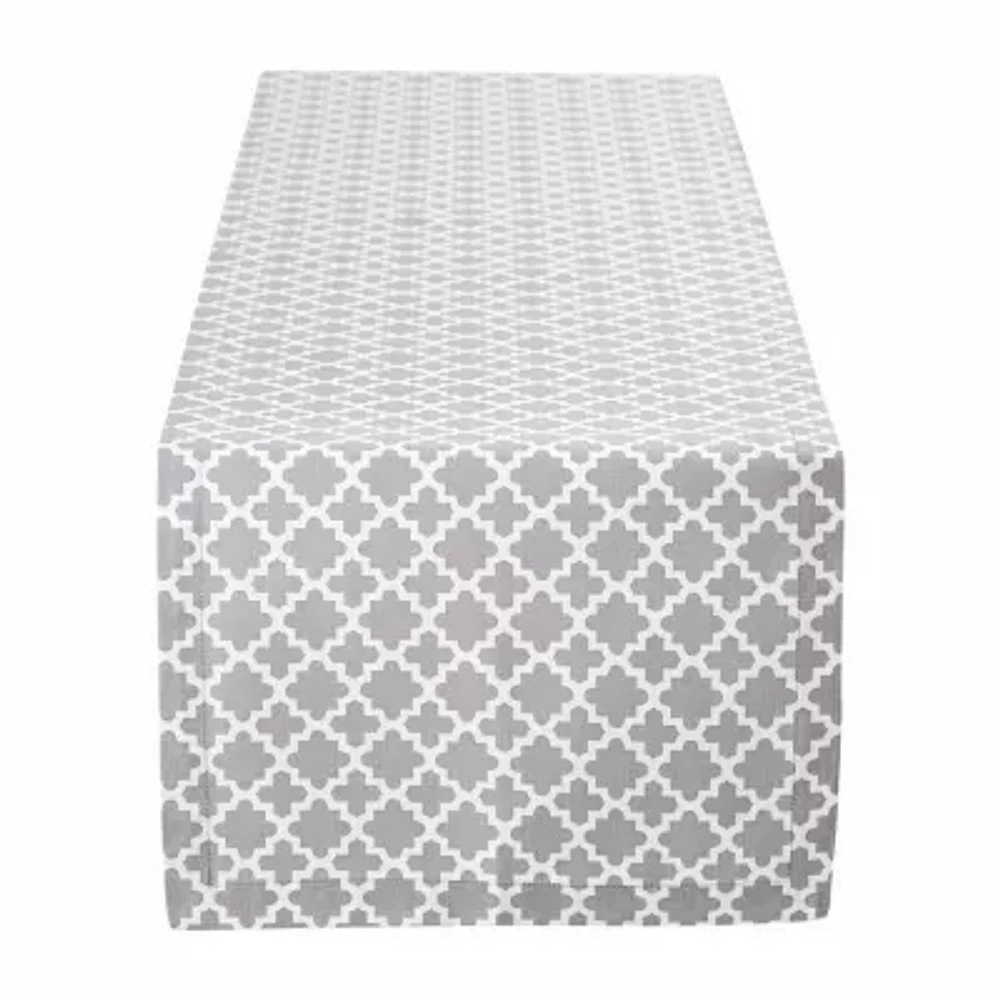 Design Imports Gray Lattice Table Runner