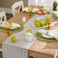 Design Imports Gray Lattice Table Runner