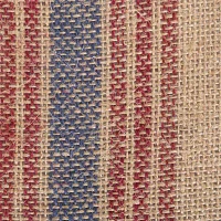 Design Imports French Blue / Barn Red Middle Stripe Burlap Table Runners