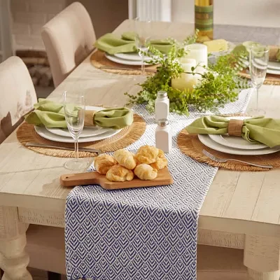 Design Imports French Blue Diamond Table Runners