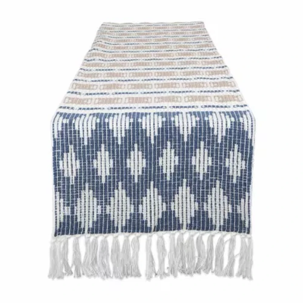 Design Imports French Blue/Stone Colby Southwest Table Runners