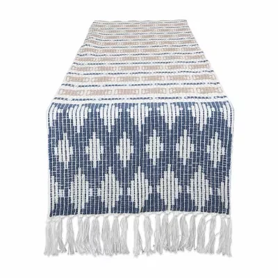 Design Imports French Blue/Stone Colby Southwest Table Runners