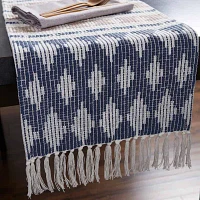 Design Imports French Blue/Stone Colby Southwest Table Runners