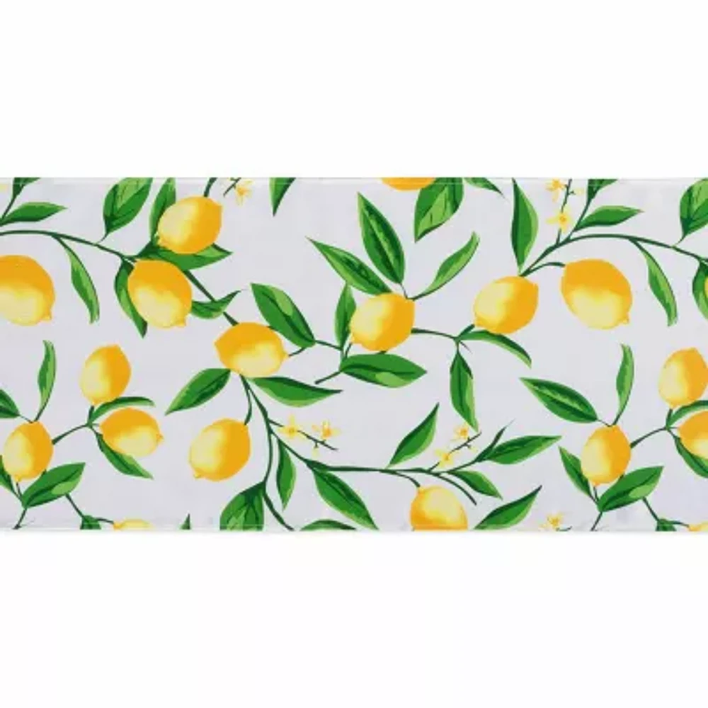 Design Imports Lemon Bliss Print Outdoor Table Runner