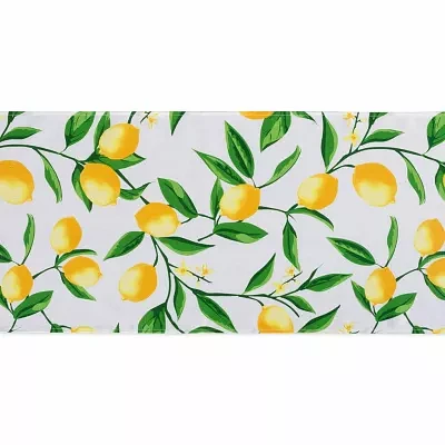 Design Imports Lemon Bliss Print Outdoor Table Runner