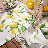 Design Imports Lemon Bliss Print Outdoor Table Runners