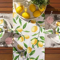 Design Imports Lemon Bliss Print Outdoor Table Runners