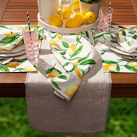 Design Imports Lemon Bliss Print Outdoor Table Runners