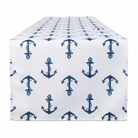 Design Imports Anchors Print Outdoor Table Runners