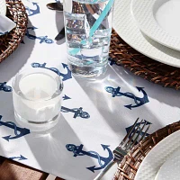 Design Imports Anchors Print Outdoor Table Runners