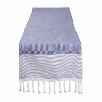 Design Imports French Blue Bordered Dobby Table Runners