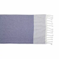 Design Imports French Blue Bordered Dobby Table Runners