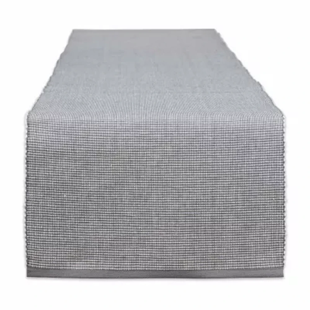 Design Imports Gray/White 2-Tone Ribbed Table Runners