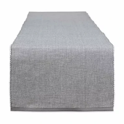 Design Imports Gray/White 2-Tone Ribbed Table Runners