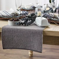 Design Imports Gray/White 2-Tone Ribbed Table Runners