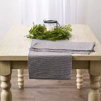 Design Imports Gray/White 2-Tone Ribbed Table Runners