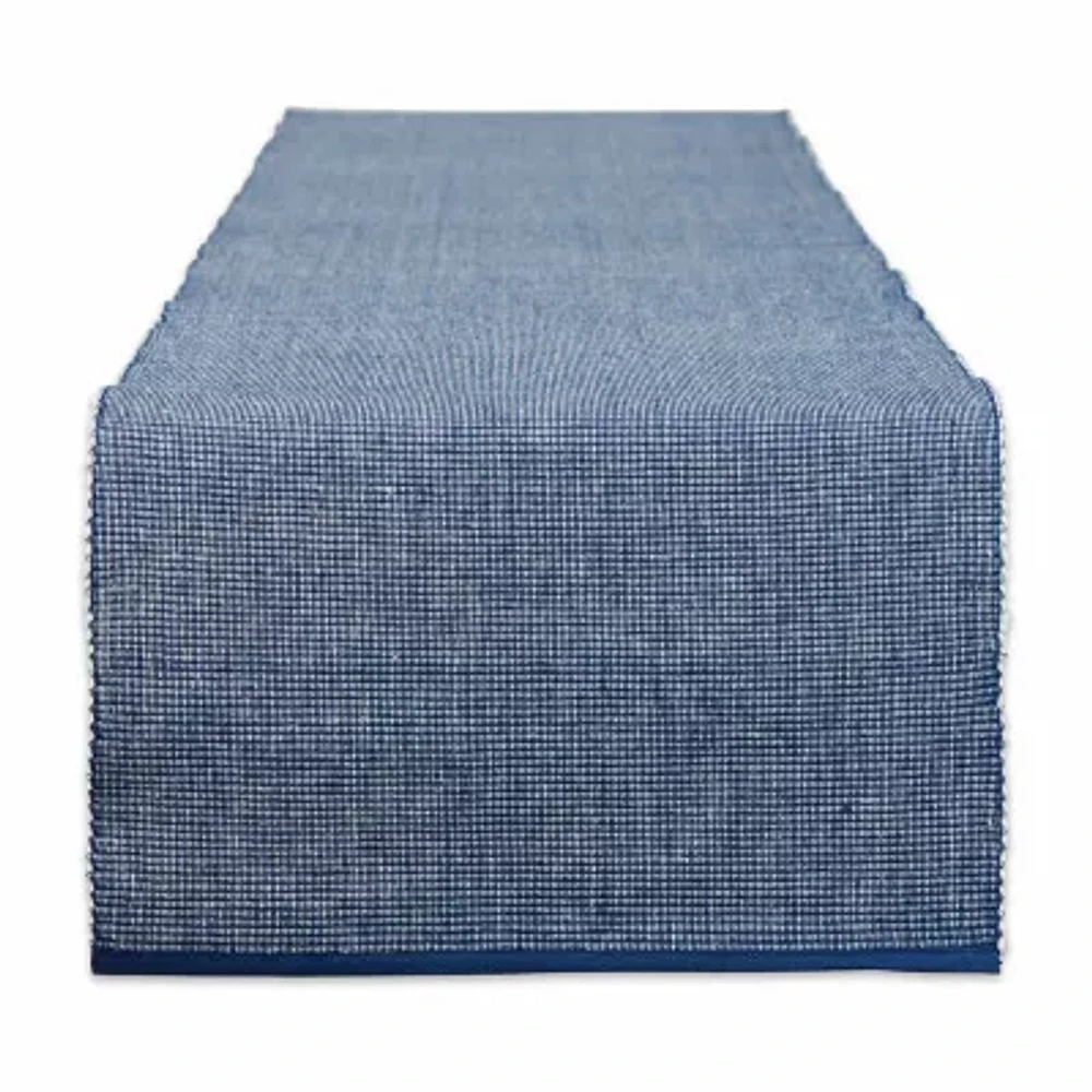 Design Imports Navy/White 2-Tone Ribbed Table Runners