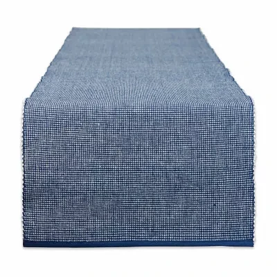 Design Imports Navy/White 2-Tone Ribbed Table Runners