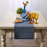 Design Imports Navy/White 2-Tone Ribbed Table Runners