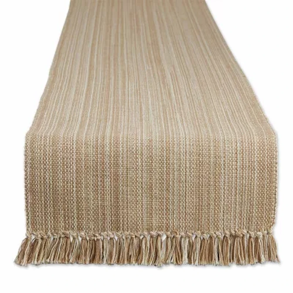 Design Imports Taupe Variegated Fringe Table Runners