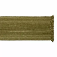 Design Imports Olive Green Variegated Fringe Table Runners