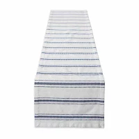 Design Imports French Blue Zig Dobby Stripe Table Runners