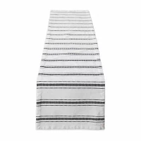 Design Imports Black Zig Dobby Stripe Table Runners