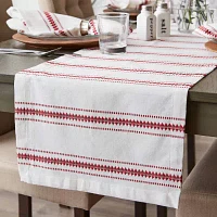 Design Imports Barn Red Zig Dobby Stripe Table Runners