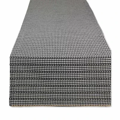 Design Imports Black Farmhouse Gingham Table Runners