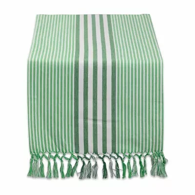 Design Imports Grass Green Stripes Table Runners