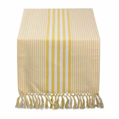 Design Imports Deep Yellow Stripes Table Runners