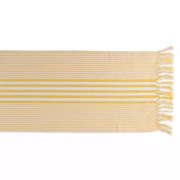 Design Imports Deep Yellow Stripes Table Runners