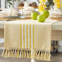 Design Imports Deep Yellow Stripes Table Runners