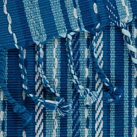 Design Imports Blue Tonal Stripe With Fringe Table Runners