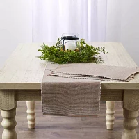 Design Imports Stone/White 2-Tone Ribbed Table Runners