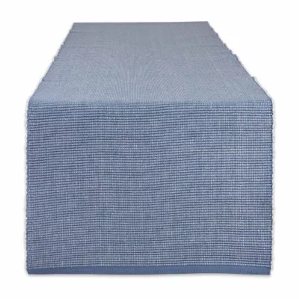 Design Imports Stonewash Blue/White 2-Tone Ribbed Table Runners