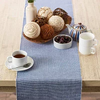 Design Imports Stonewash Blue/White 2-Tone Ribbed Table Runners