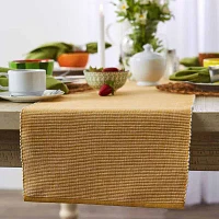 Design Imports Honey Gold/White 2-Tone Ribbed Table Runners