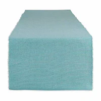 Design Imports Aqua/White 2-Tone Ribbed Table Runners