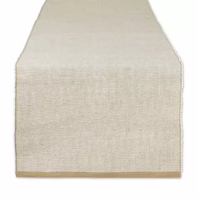 Design Imports Stone Eco-Friendly Chambray Fine Ribbed Table Runners