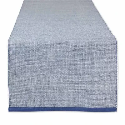 Design Imports French Blue Eco-Friendly Chambray Fine Ribbed Table Runners