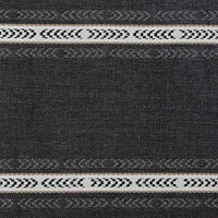 Design Imports Black Dobby Striped Fringe Ribbed Table Runners