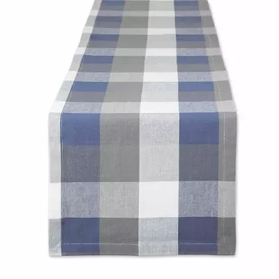 Design Imports French Blue Tri Color Check Table Runners