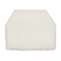 Design Imports Cream Sugar Basket Fringe Table Runners