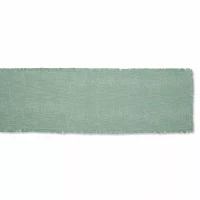 Design Imports Jadeite Basket Fringe Table Runners