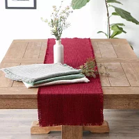 Design Imports Jadeite Basket Fringe Table Runners